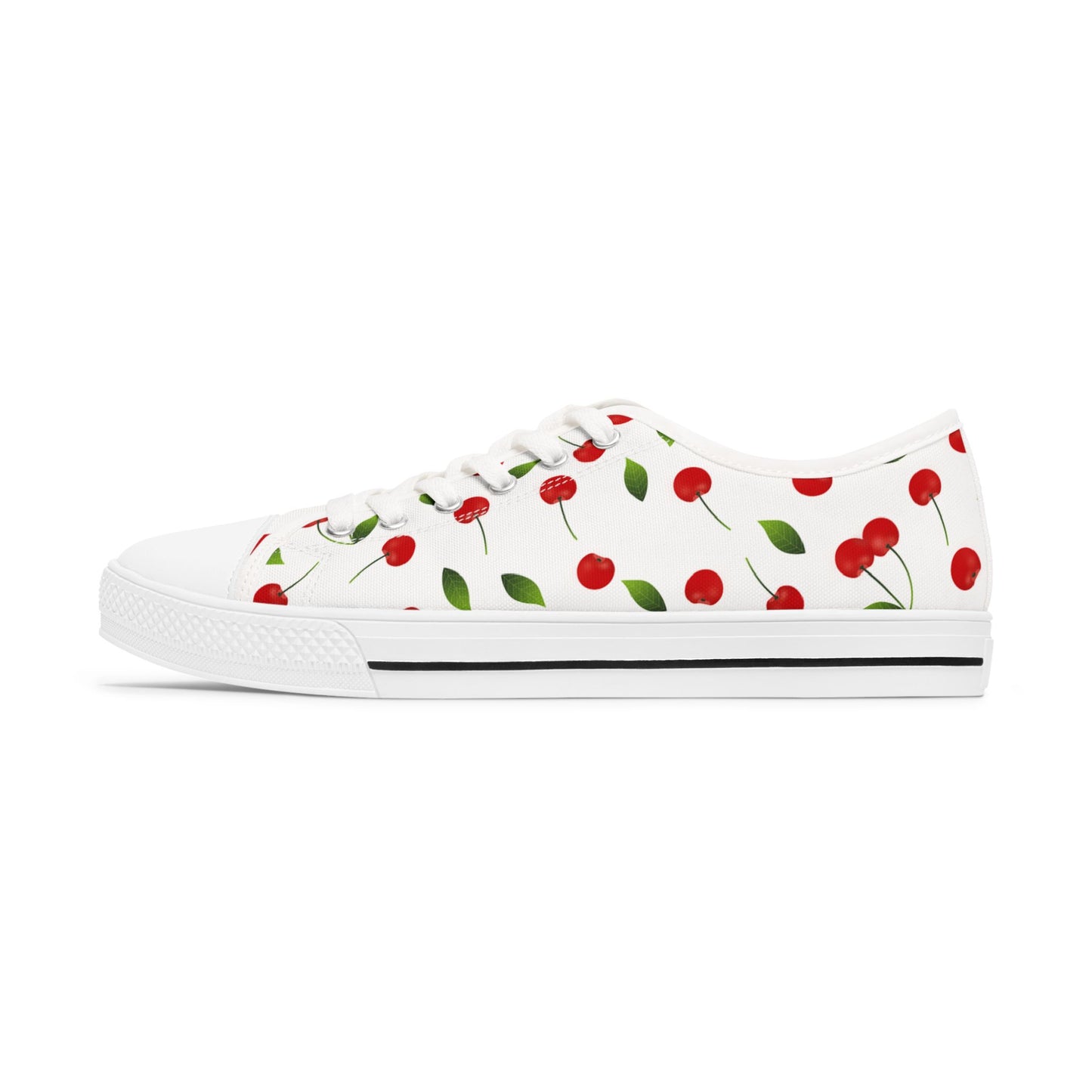 Cherry Print Low Top Sneakers — Women's Cute Summer Casual Shoes