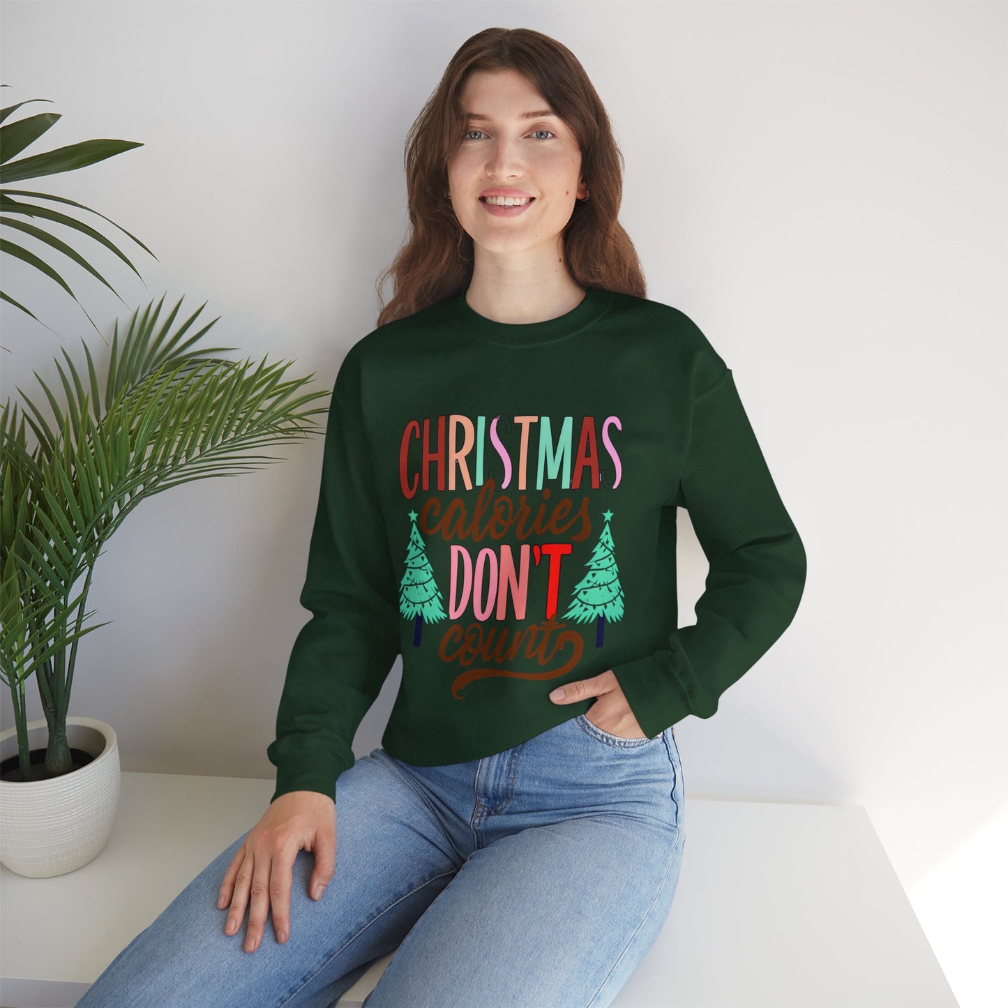 Christmas Calories Don't Count Sweatshirt — Funny Holiday Crewneck