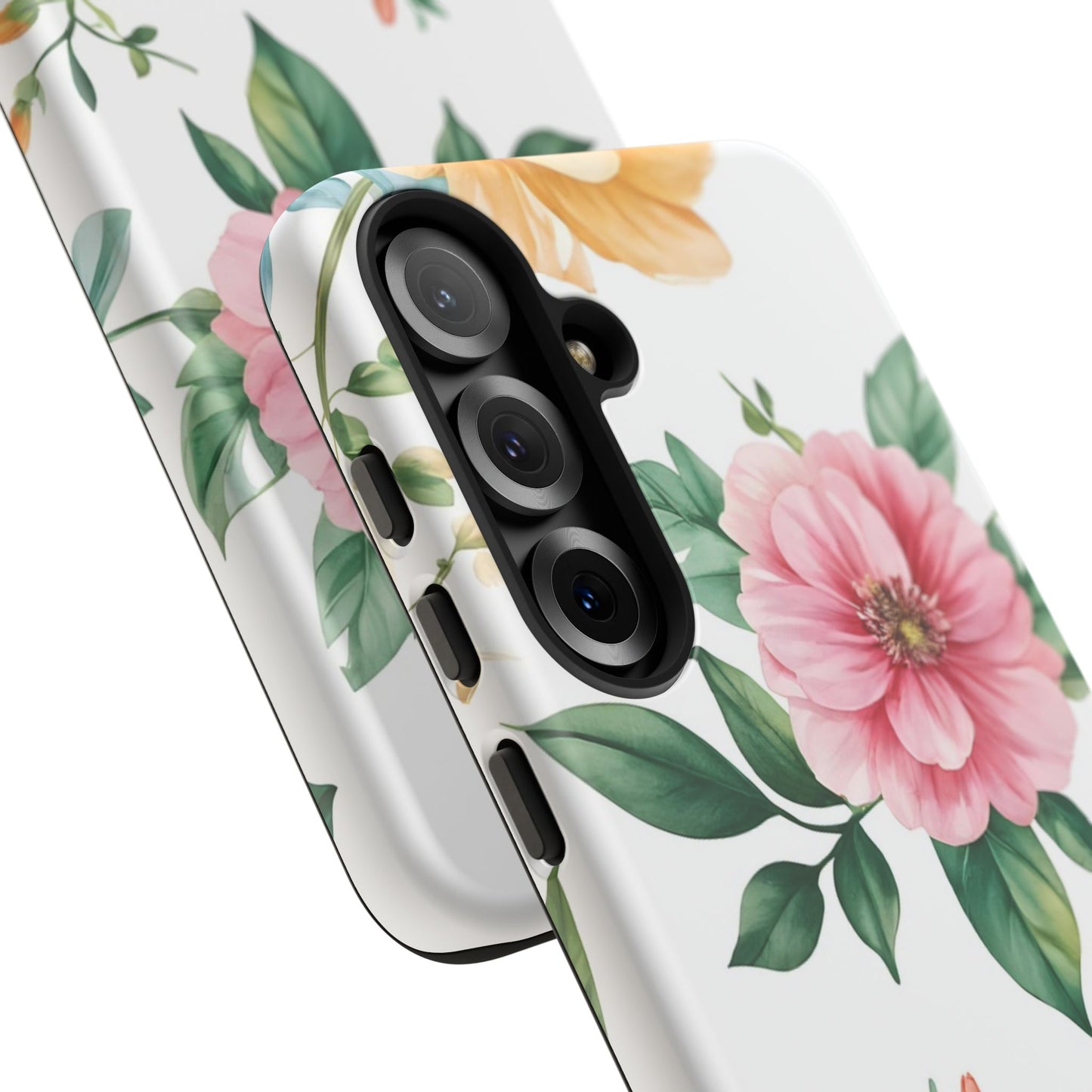 Floral Tough Phone Case — Pink Peony Protective Phone Cover