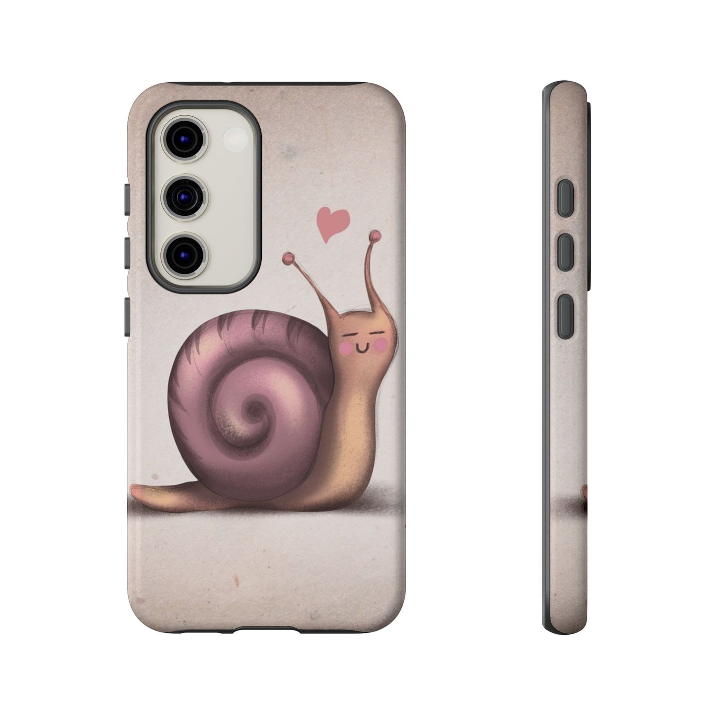 Cute Snail Phone Case — Pink Heart Cartoon Protective iPhone Cover