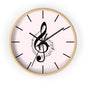 Musical Treble Clef Wall Clock — Pink Music Note Timepiece for Music Lovers