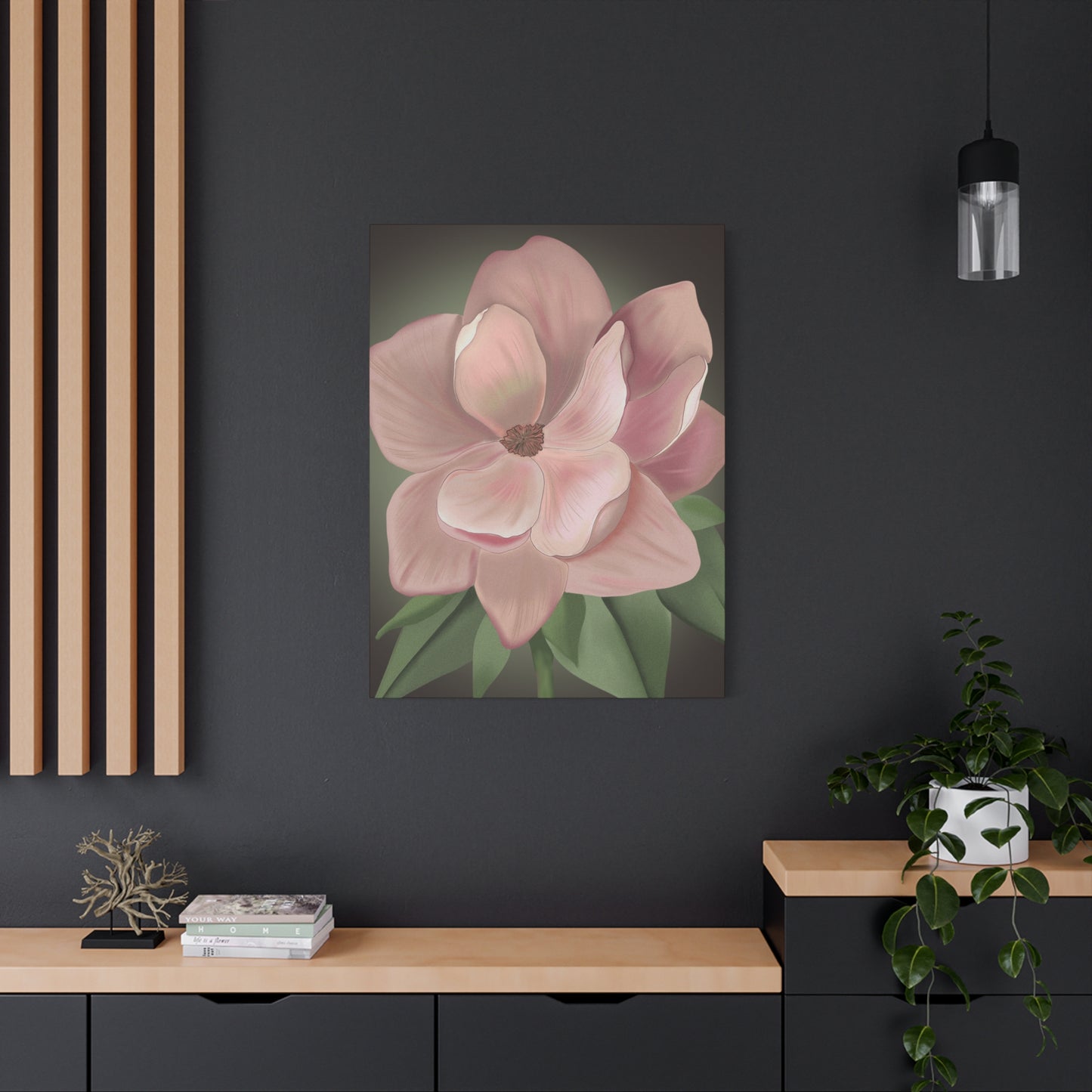Matte Canvas, Stretched, 1.25" Pink Flowers