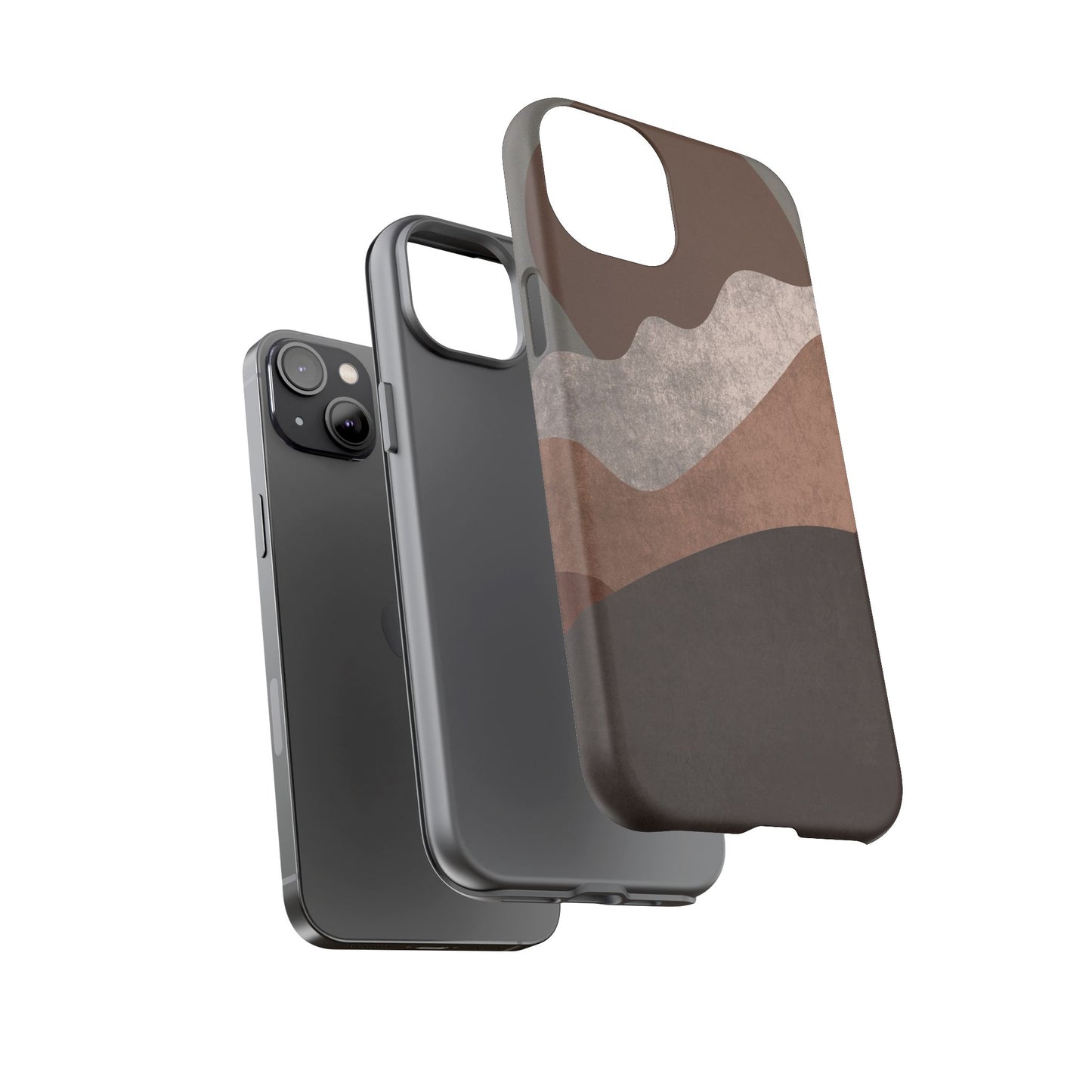 Abstract Earthtone Phone Case — Brown Layered Rugged Tough Case