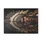 Handcrafted Glass Cutting Board with Native American Headdress Design, Chef Gift, Kitchen Decor, Unique Housewarming Gift, Functional Art
