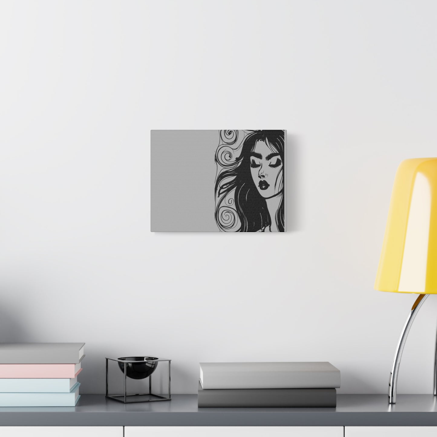 Gothic Woman Portrait Canvas Art — Matte Stretched Wall Decor
