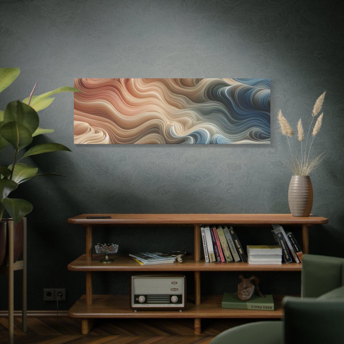 Abstract Swirl Matte Canvas Wall Art — Fluid Earth Tones, Stretched 1.25"