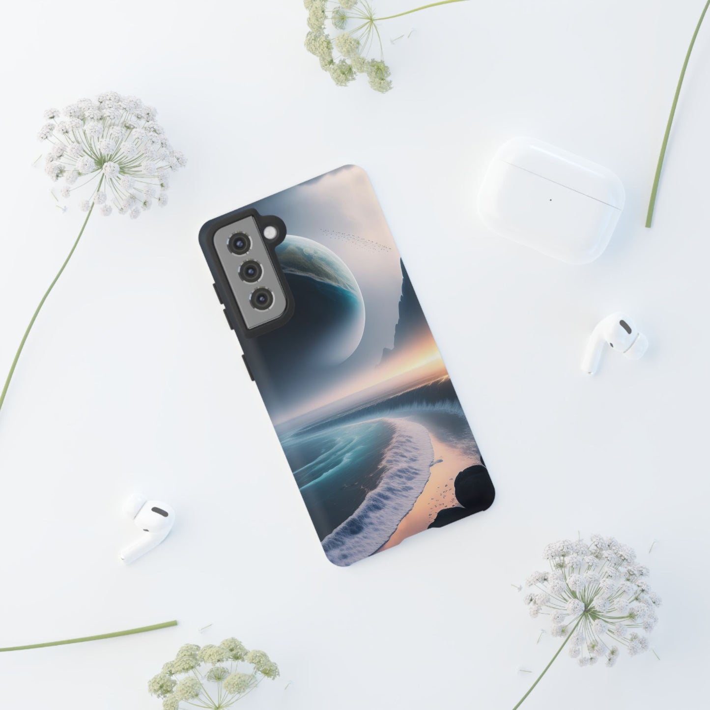 Galaxy Ocean Phone Case — Surreal Planet Beach Tough Case
