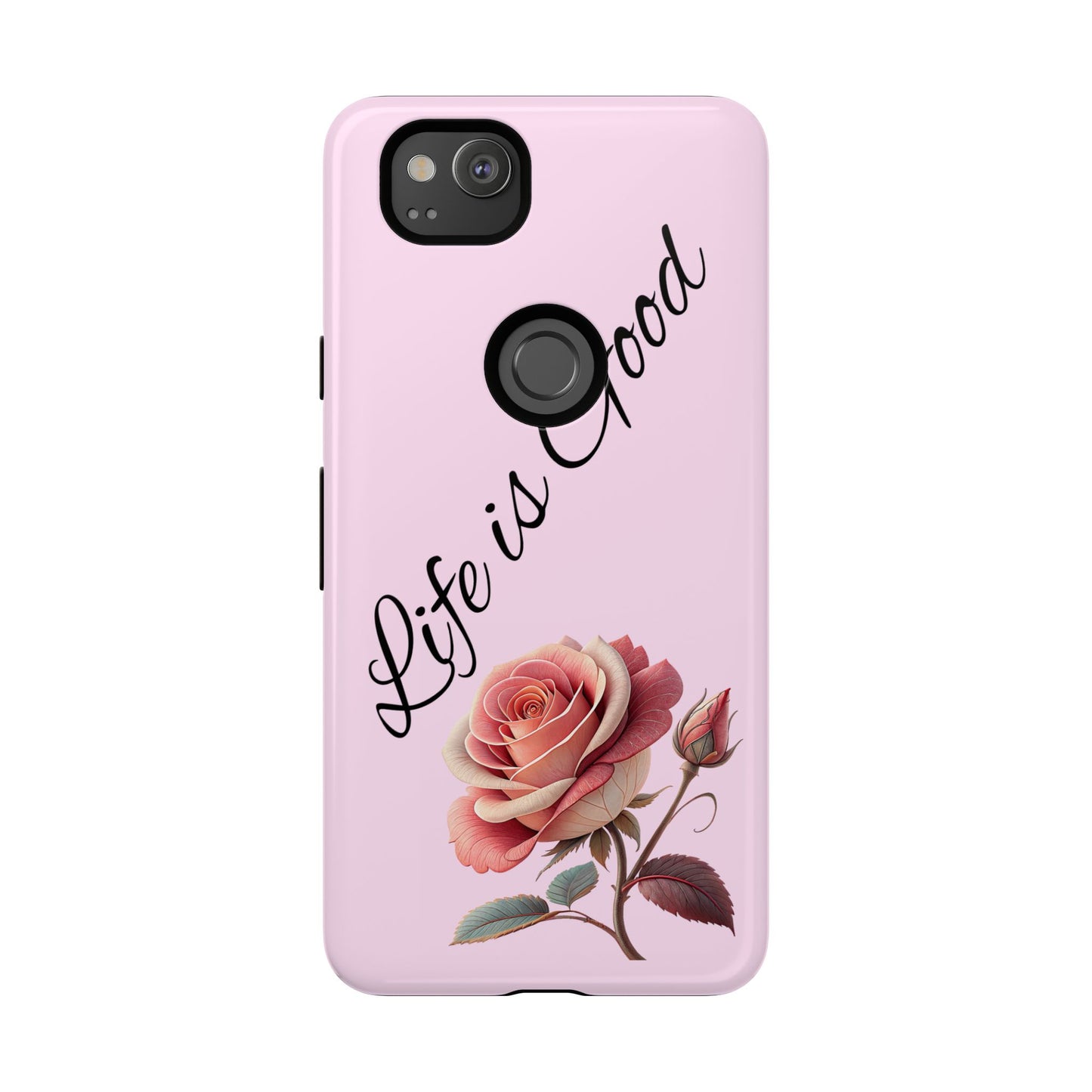 Roses & Positivity Phone Case - Floral Design, Life is Good, Tough Cases for Everyday Wear, Gift for Friends, Mother's Day, Spring [...]