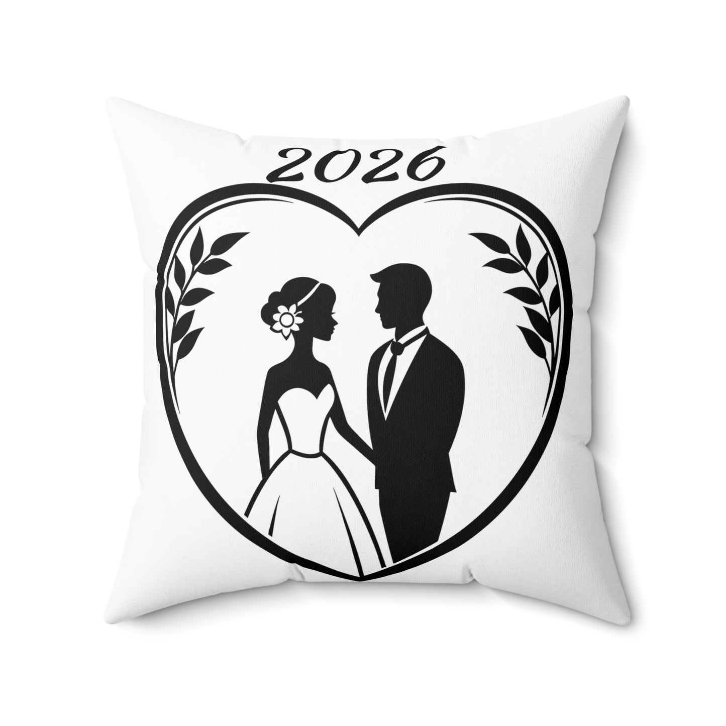 Wedding Couple 2026 Throw Pillow — Romantic Bridal Decorative Pillow