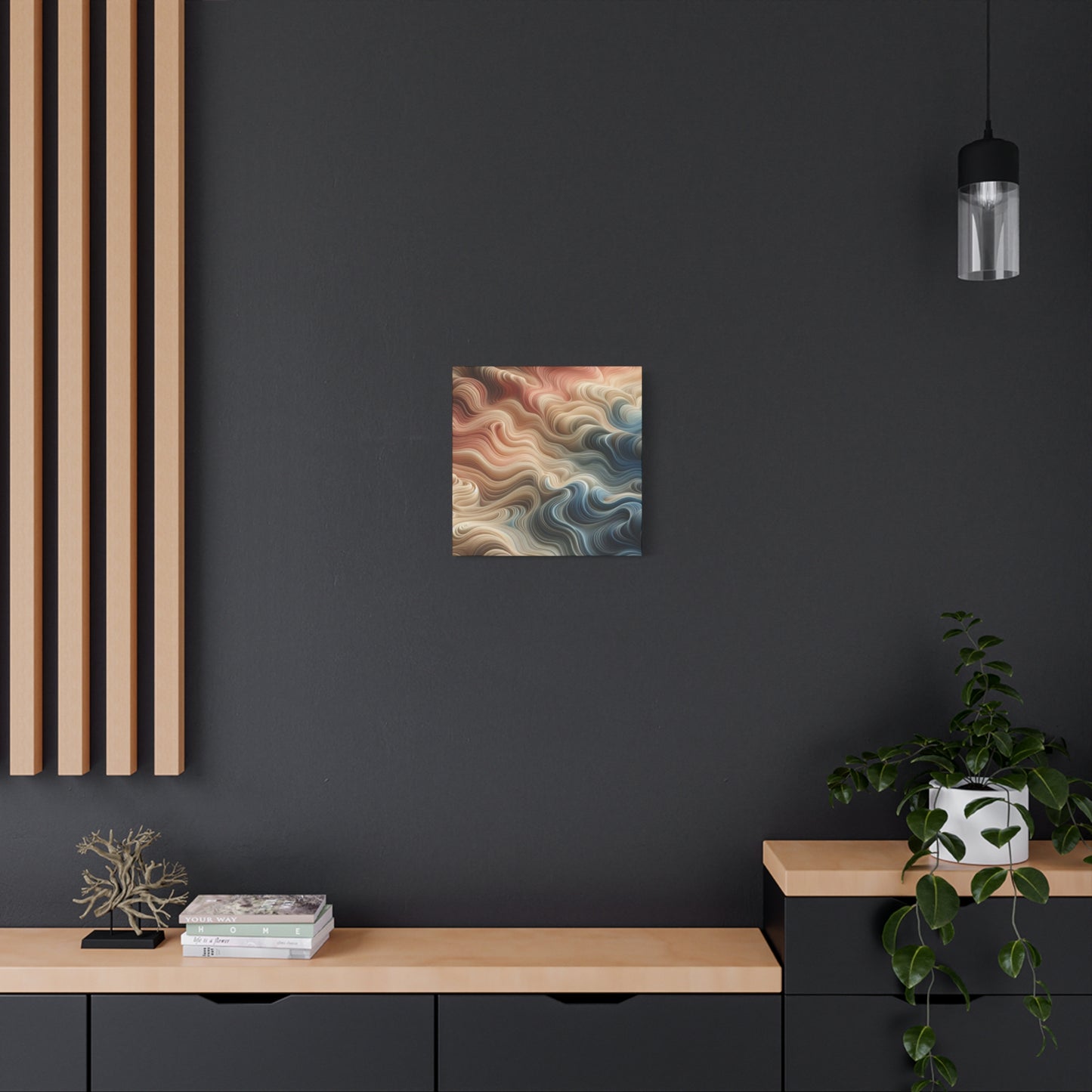 Abstract Swirl Matte Canvas Wall Art — Fluid Earth Tones, Stretched 1.25"