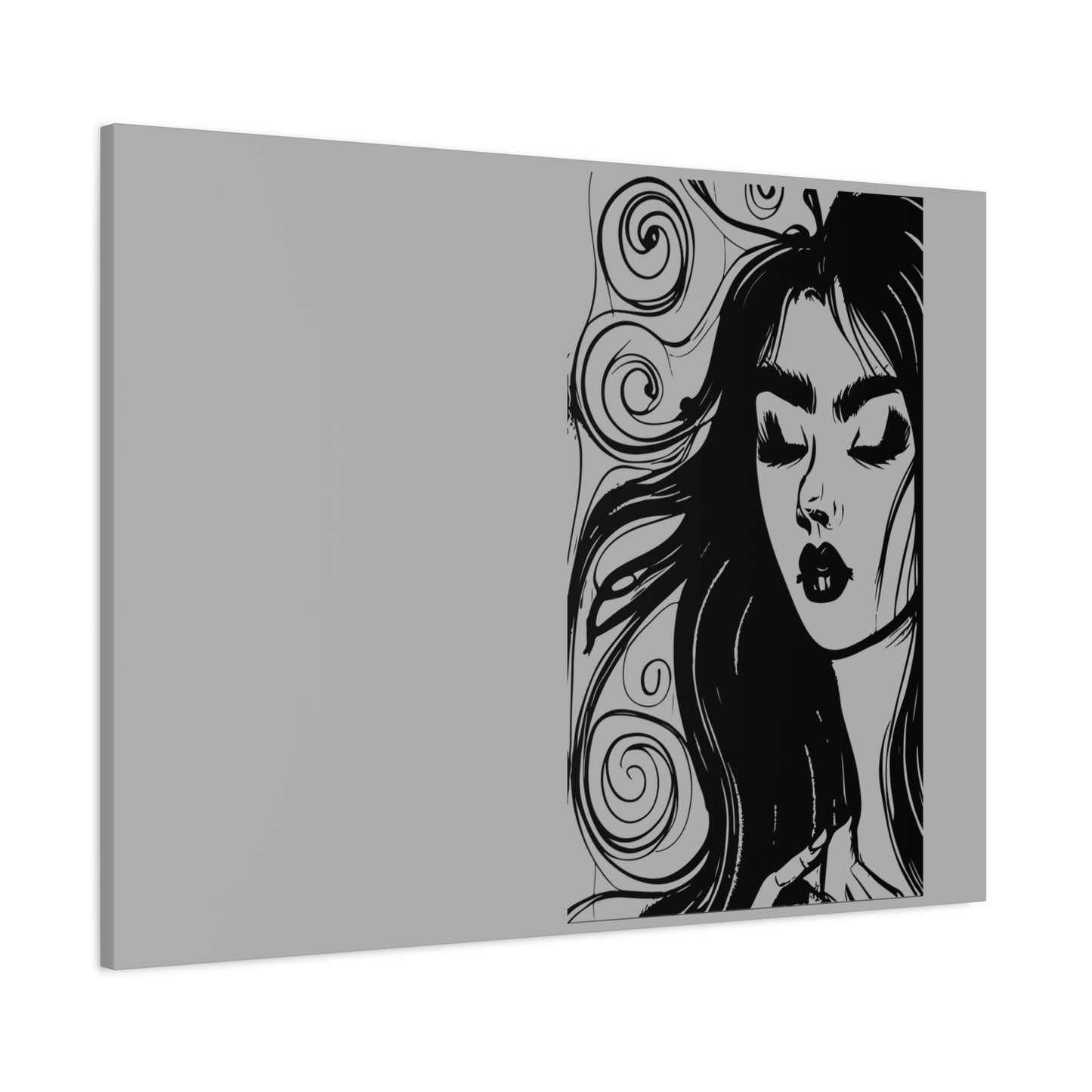 Gothic Woman Portrait Canvas Art — Matte Stretched Wall Decor