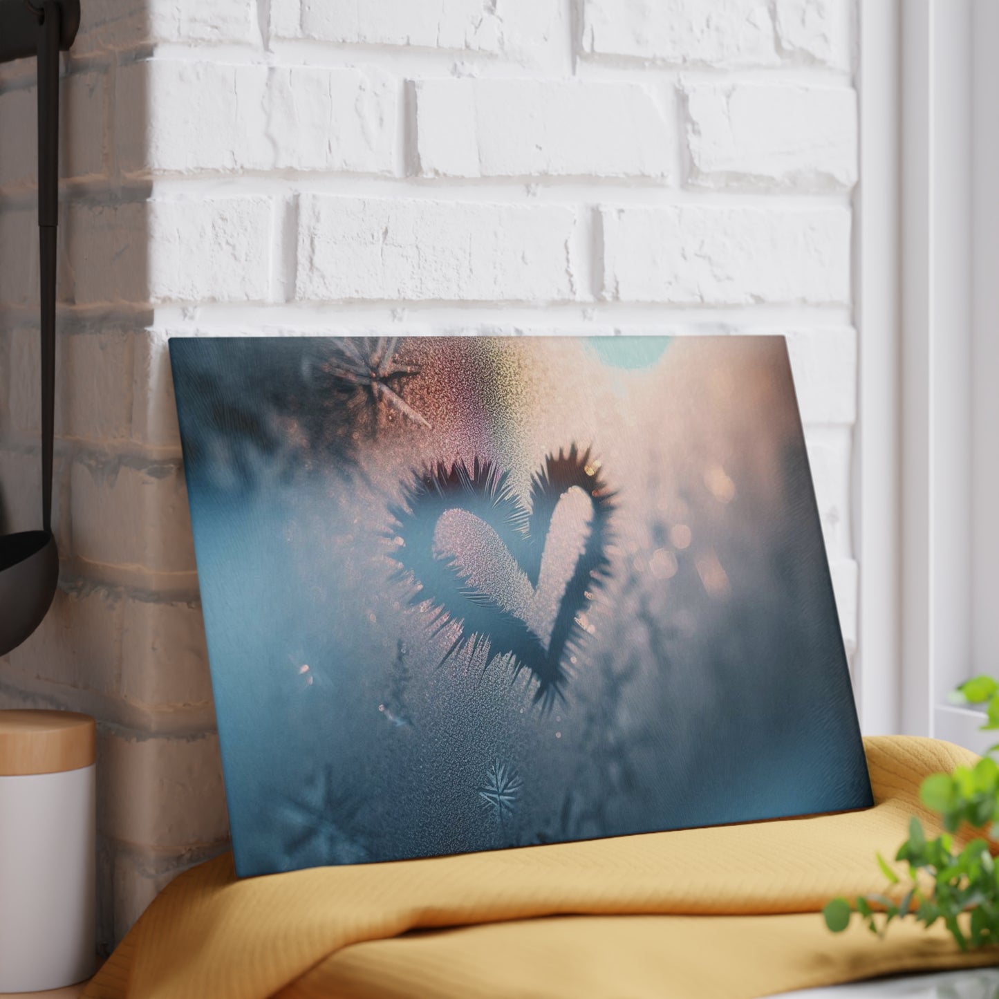Heart Frosted Glass Cutting Board, Unique Kitchen Decor, Gift for Weddings, Housewarming, Valentine's Day, Cooking Enthusiasts