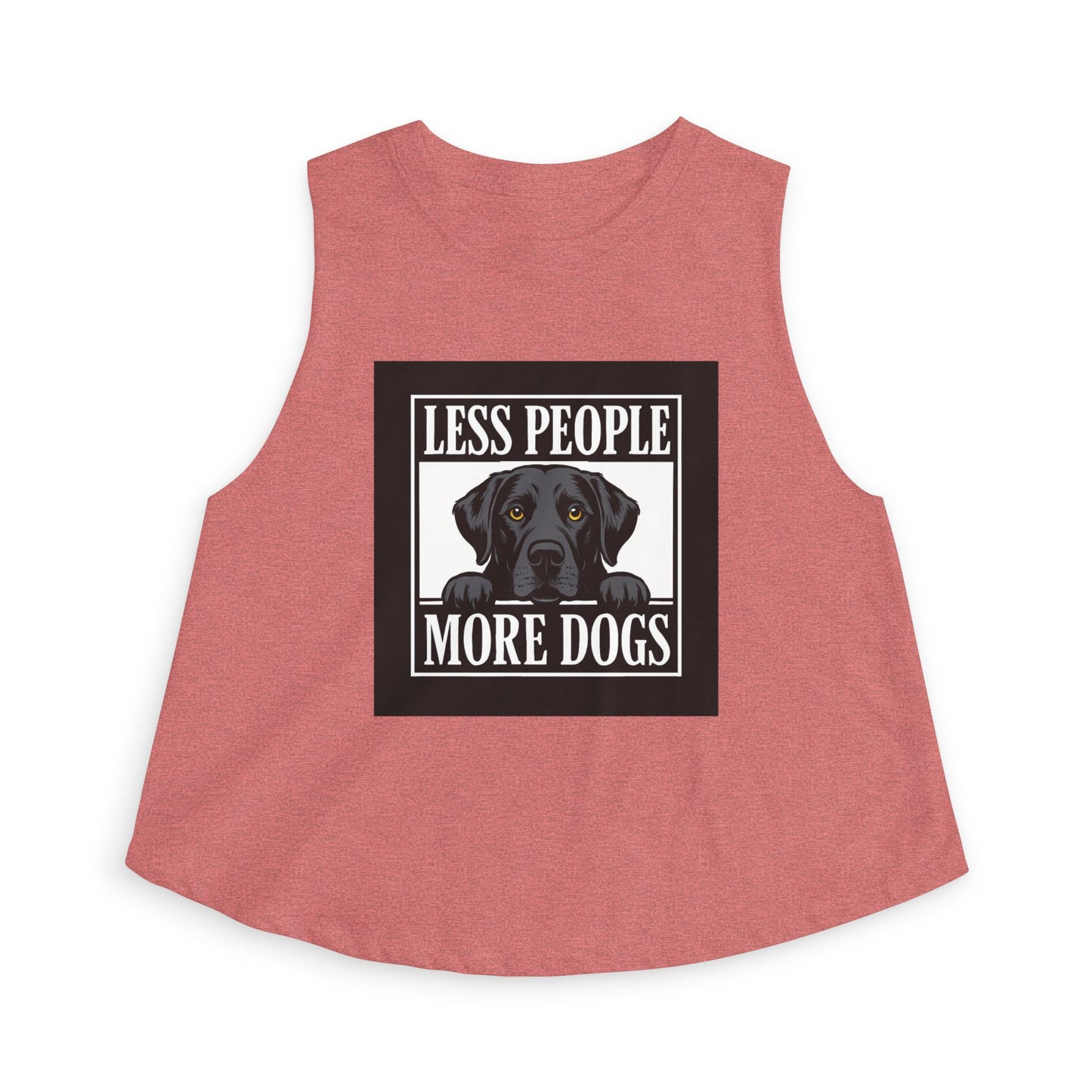 Less People More Dogs Crop Top – Cute Black Lab Graphic Tank for Dog Lovers