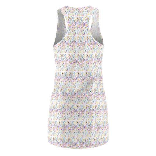 Colorful Floral Women's Racerback Dress - Perfect for Summer, Vacation, Parties, Festivals, Everyday Wear