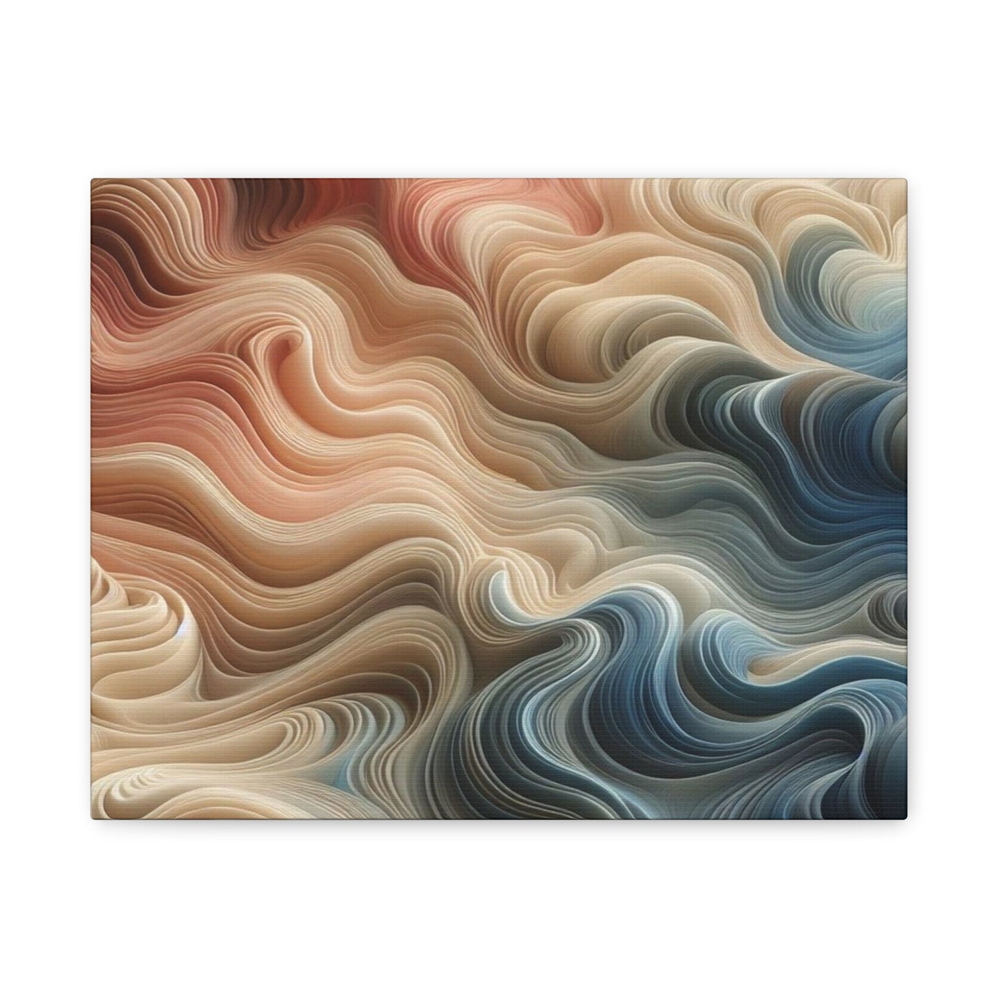 Abstract Swirl Matte Canvas Wall Art — Fluid Earth Tones, Stretched 1.25"