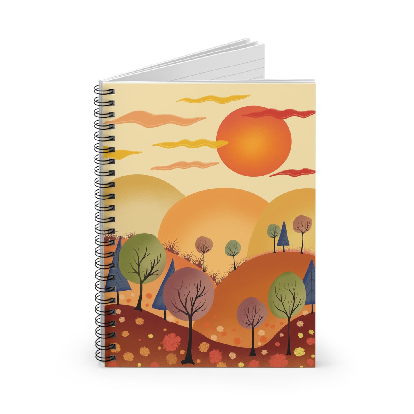 Autumn Landscape Spiral Notebook - Ruled Line, Nature Journal, Fall Gift, Sketchbook, Planner, Writing Pad, School Supplies