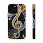 Music Notes Magnetic Impact-Resistant Phone Case — Gold Treble Clef Design