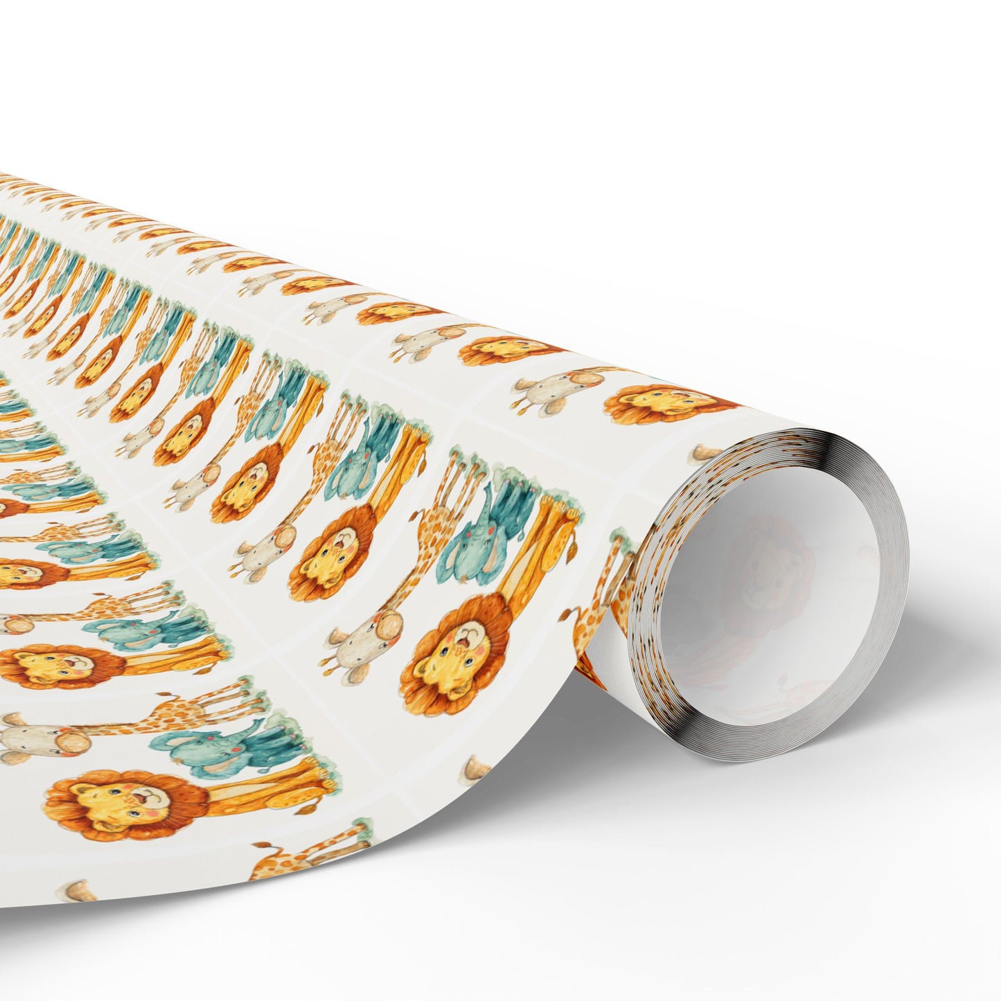 Lion Pattern Gift Wrapping Paper Roll — Whimsical Safari Kids Birthday Wrap