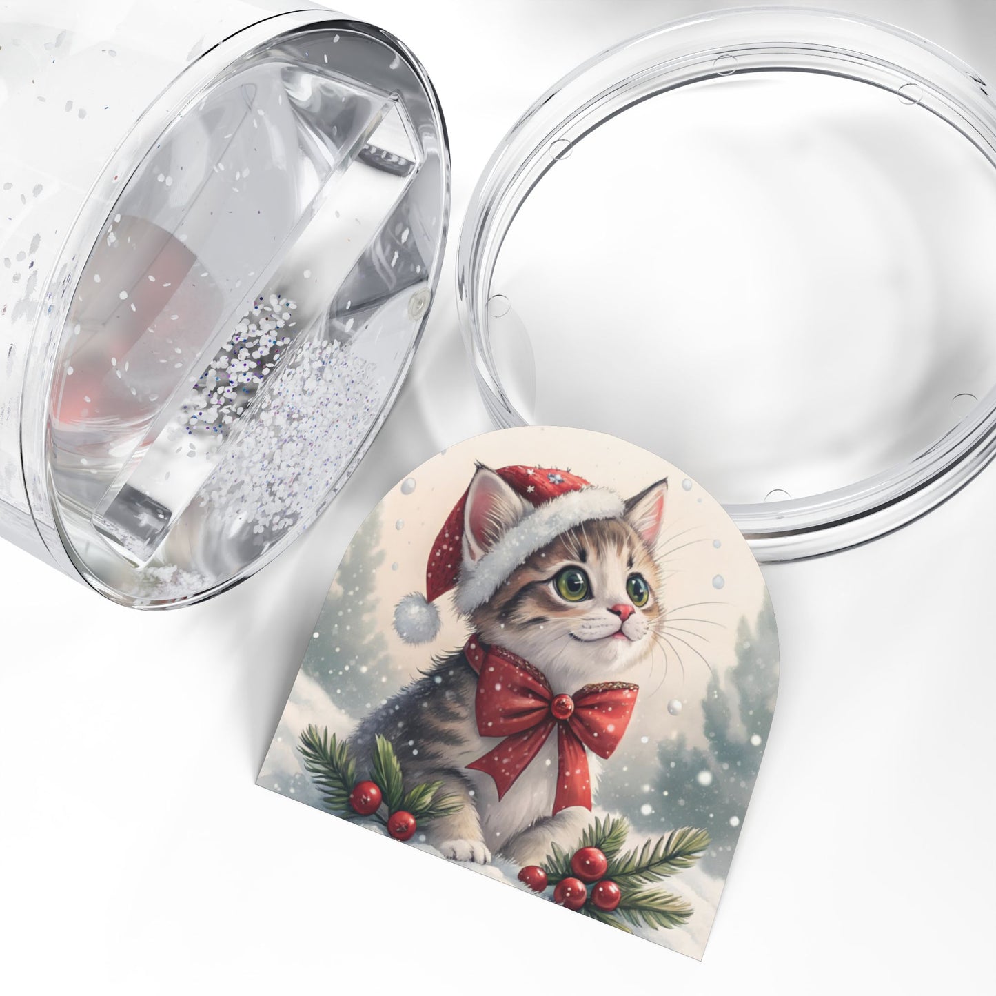 Cat Christmas Snow Globe, Festive Home Decor, Holiday Gift, Winter Keepsake, Pet Lover Decoration, Seasonal Ornament