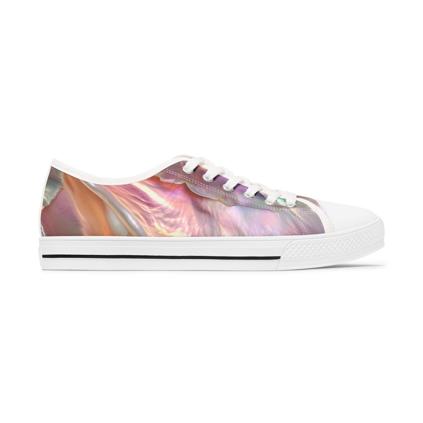 Low Top Sneakers — Iridescent Pearl Swirl Casual Shoes