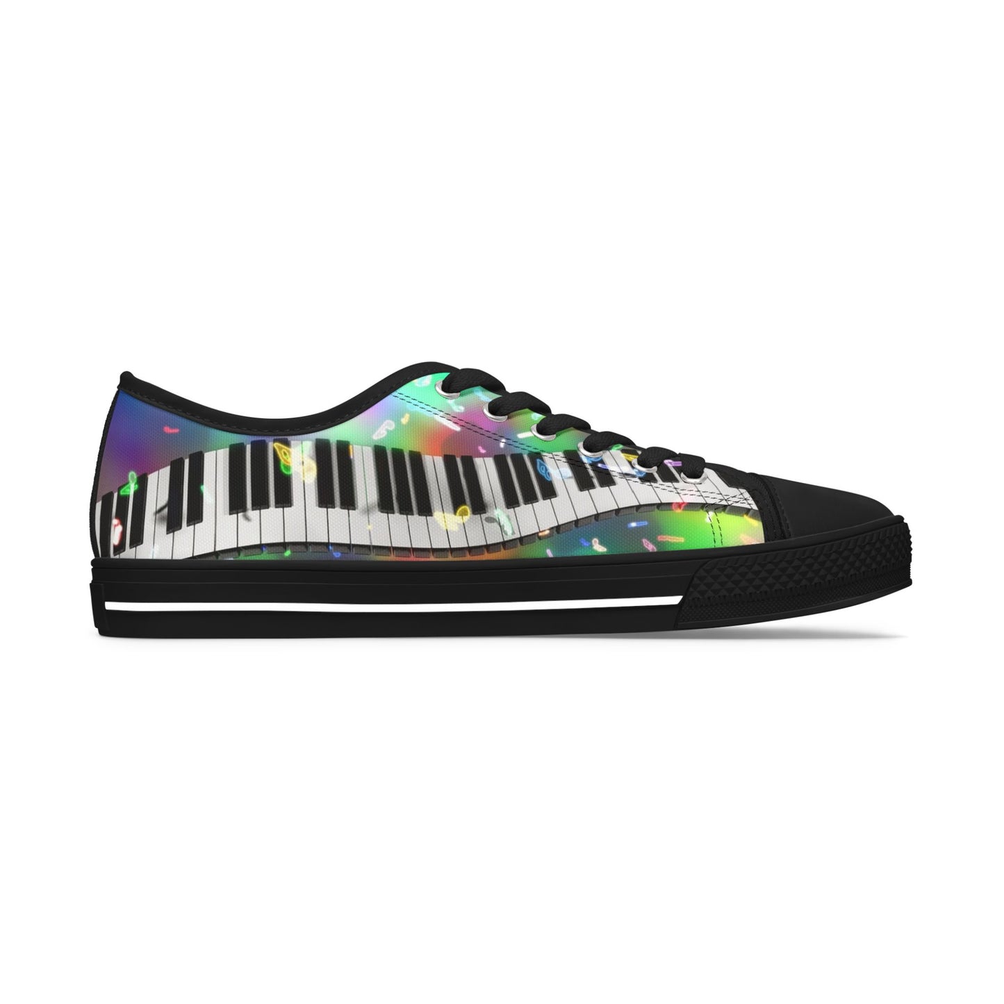 Piano Keys Low Top Sneakers — Colorful Musical Canvas Shoes