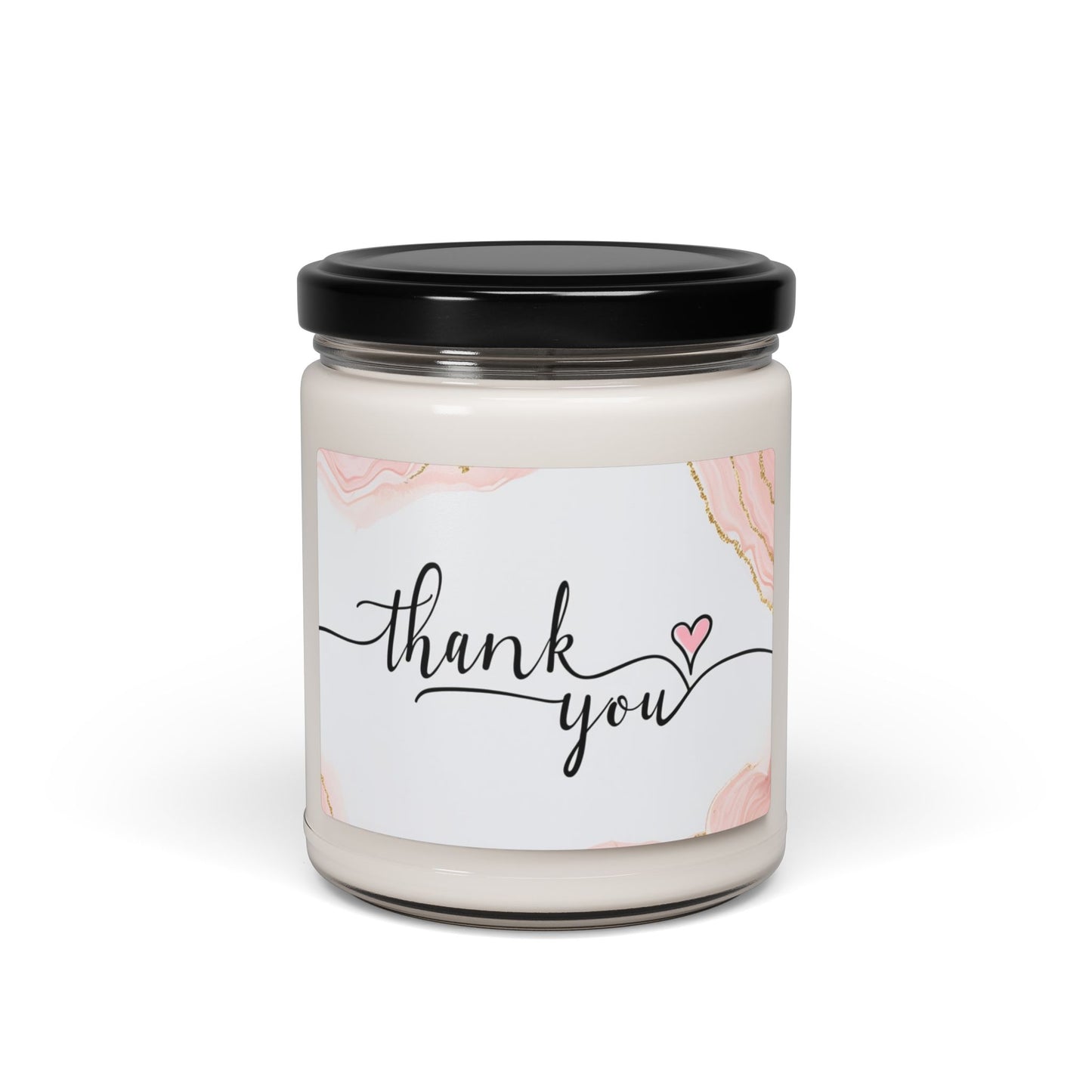 Thank You Soy Candle — 9oz Scented Jar Candle, Floral Gift for Appreciation & Bridal Favors