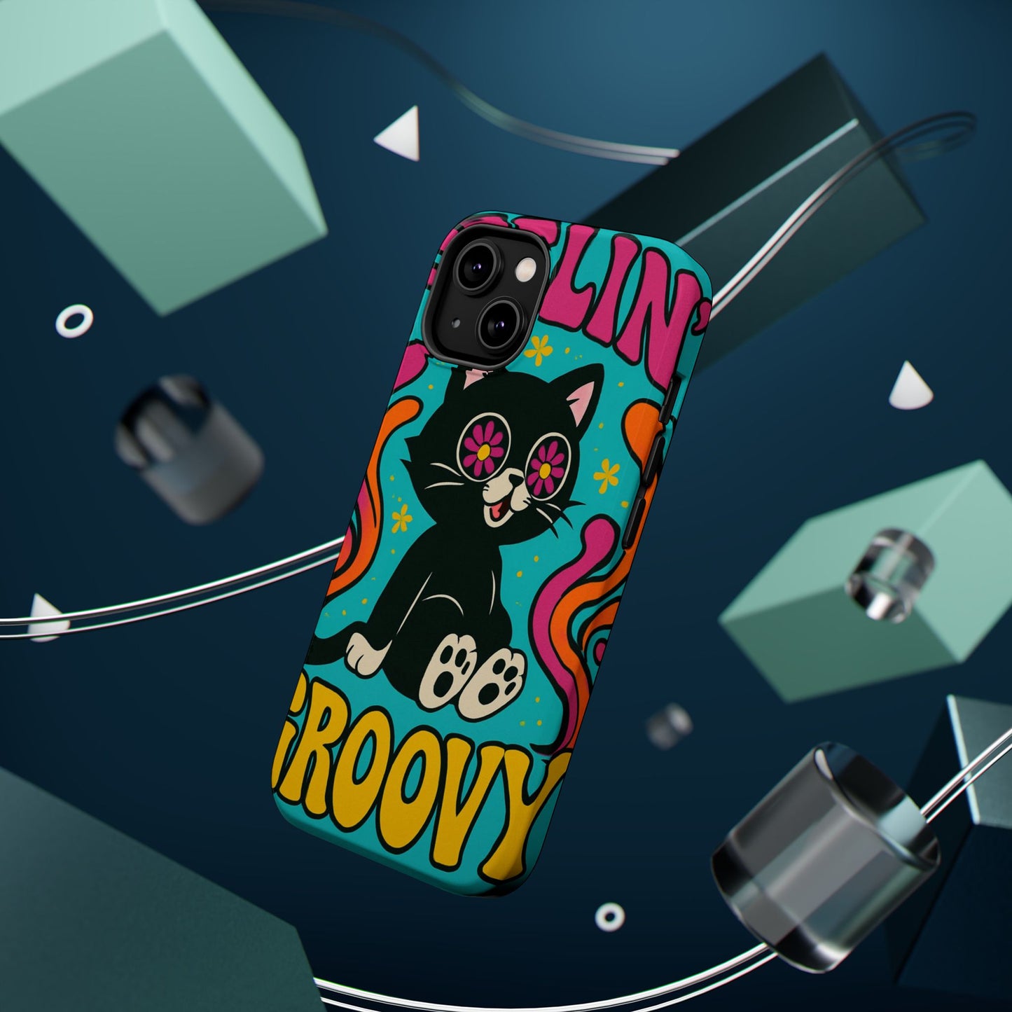 Groovy Cat Magnetic Impact-Resistant Phone Case