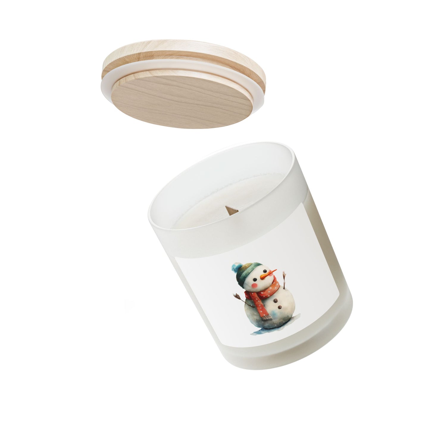 Frosted Glass Snowman Candle - Cozy Winter Decor, Holiday Gift, Relaxing Ambiance, Christmas, Home Fragrance