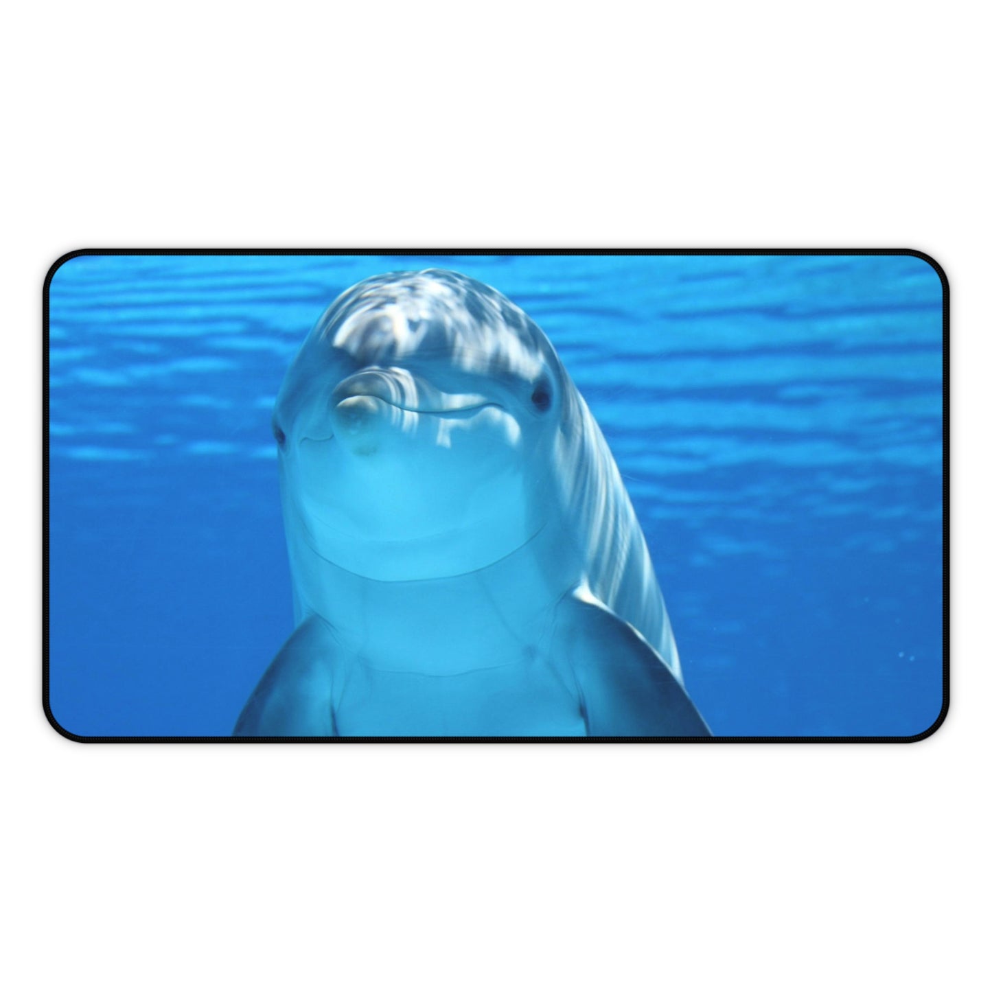 Dolphin Desk Mat — Playful Ocean Blue Mouse Pad