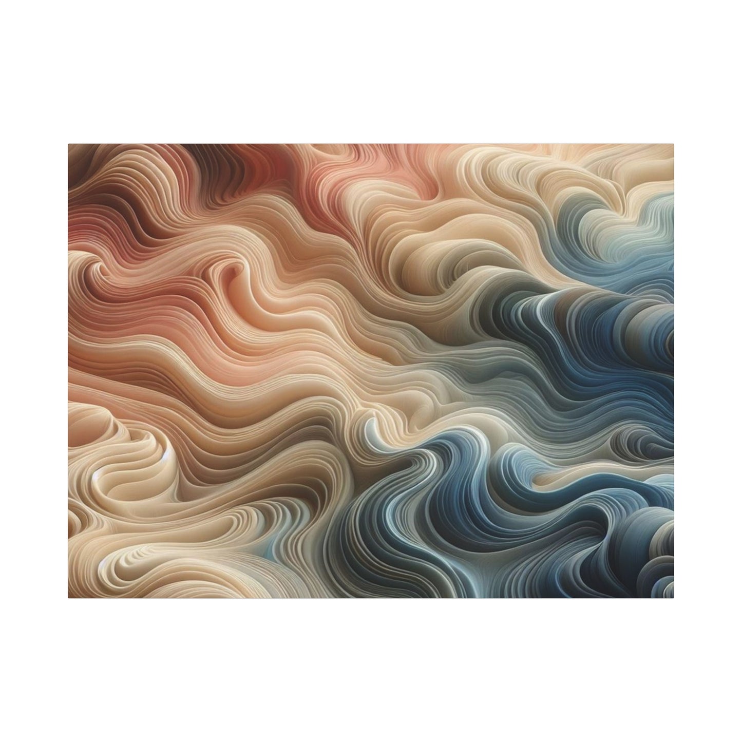 Abstract Swirl Matte Canvas Wall Art — Fluid Earth Tones, Stretched 1.25"