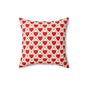 Red Heart Pattern Pillow – Valentine’s Decorative Throw Pillow