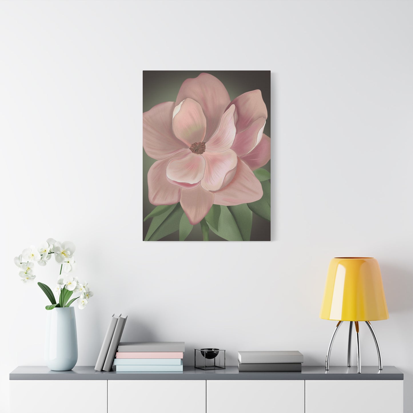 Matte Canvas, Stretched, 1.25" Pink Flowers