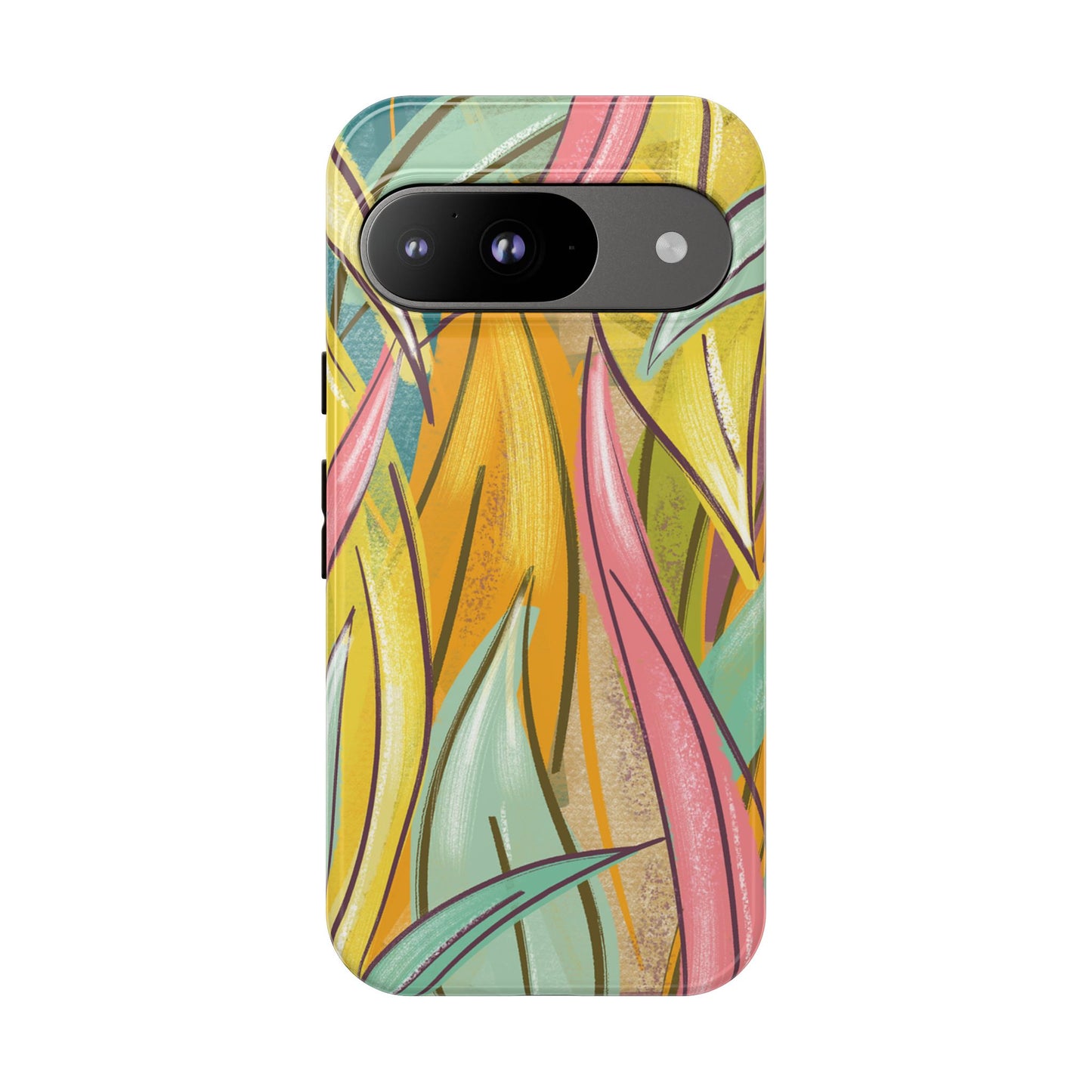Vibrant Phone Case with Colorful Leaf Design, Tough Cases for Nature Lovers, Eco-Friendly Gift, Summer Vibes, Floral Phone Cover