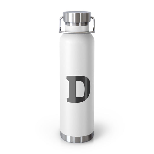 Personalized Copper Insulated Water Bottle, 22oz - "D" Custom Monogram
