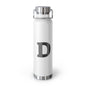 Personalized Copper Insulated Water Bottle, 22oz - "D" Custom Monogram