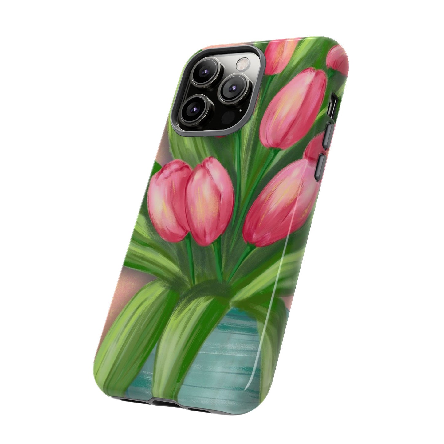 Floral Phone Case with Vibrant Tulips - Tough Cases for Garden Lovers, Spring Gifts, Nature Enthusiasts, Unique Gadget Accessories, [...]