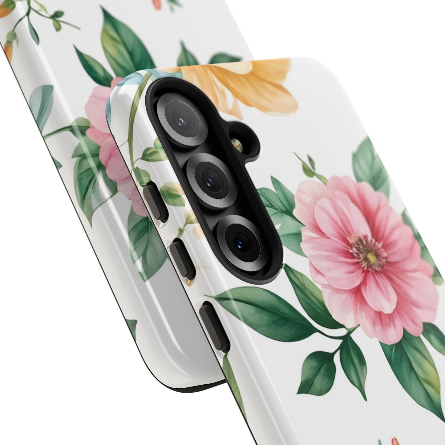 Floral Tough Phone Case — Pink Peony Protective Phone Cover