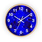 Elegant Floral Blue Wall Clock, Home Decor, Gift for Her, Modern Design, Office Timepiece, Blue Accent Clock