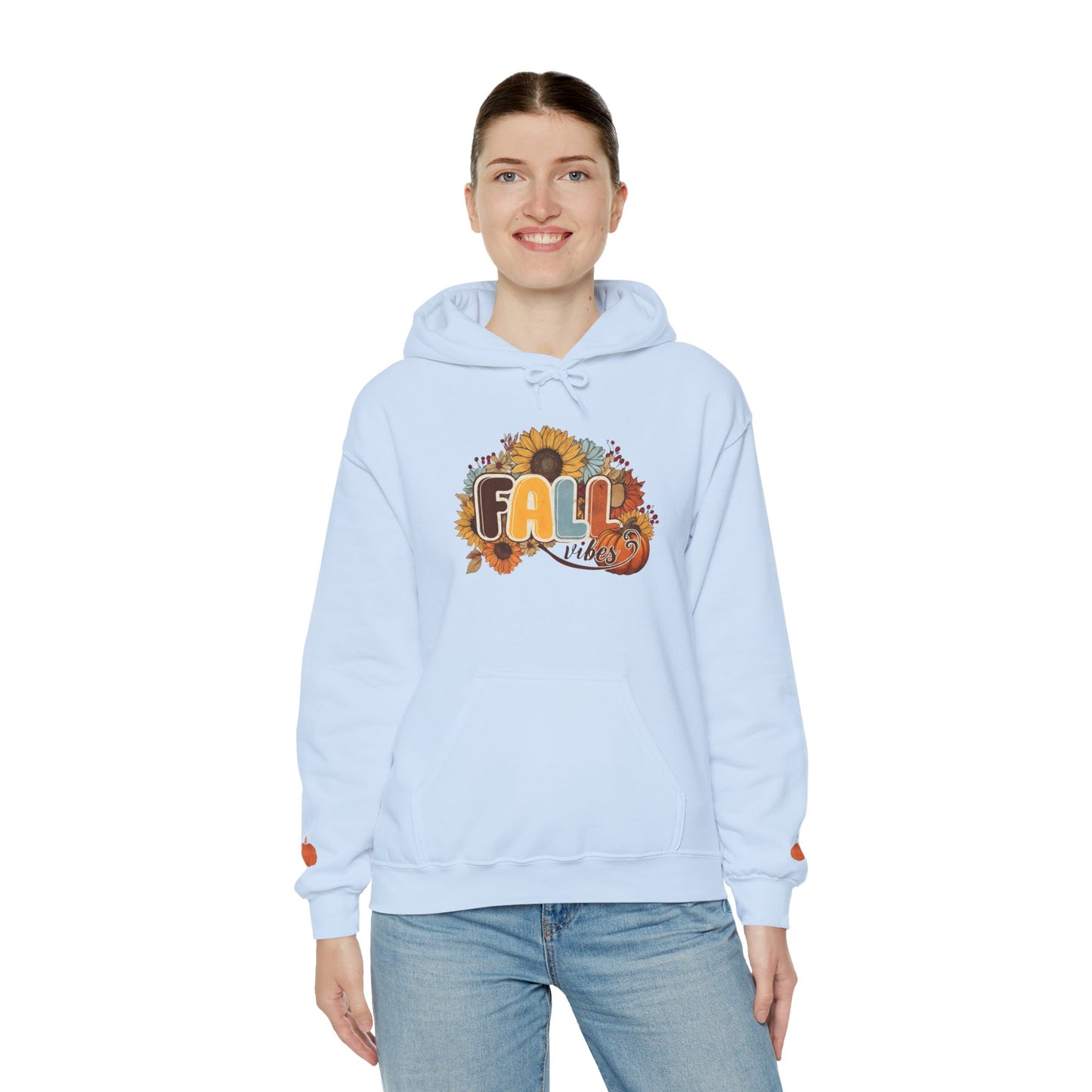 Cozy Fall Vibes Hoodie, Unisex Sweatshirt for Autumn, Pumpkin Design, Perfect for Thanksgiving, Gift for Friends, Seasonal Wear