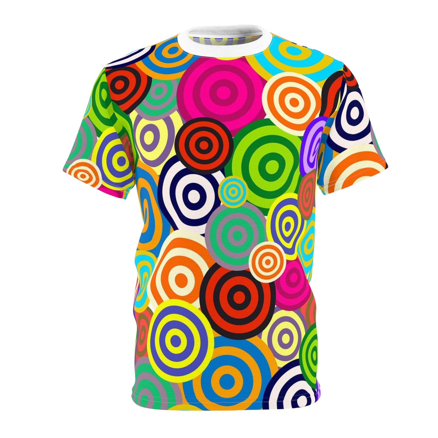 Colorful Circle Pattern Unisex Tee, Vibrant Graphic T-Shirt for Casual Wear