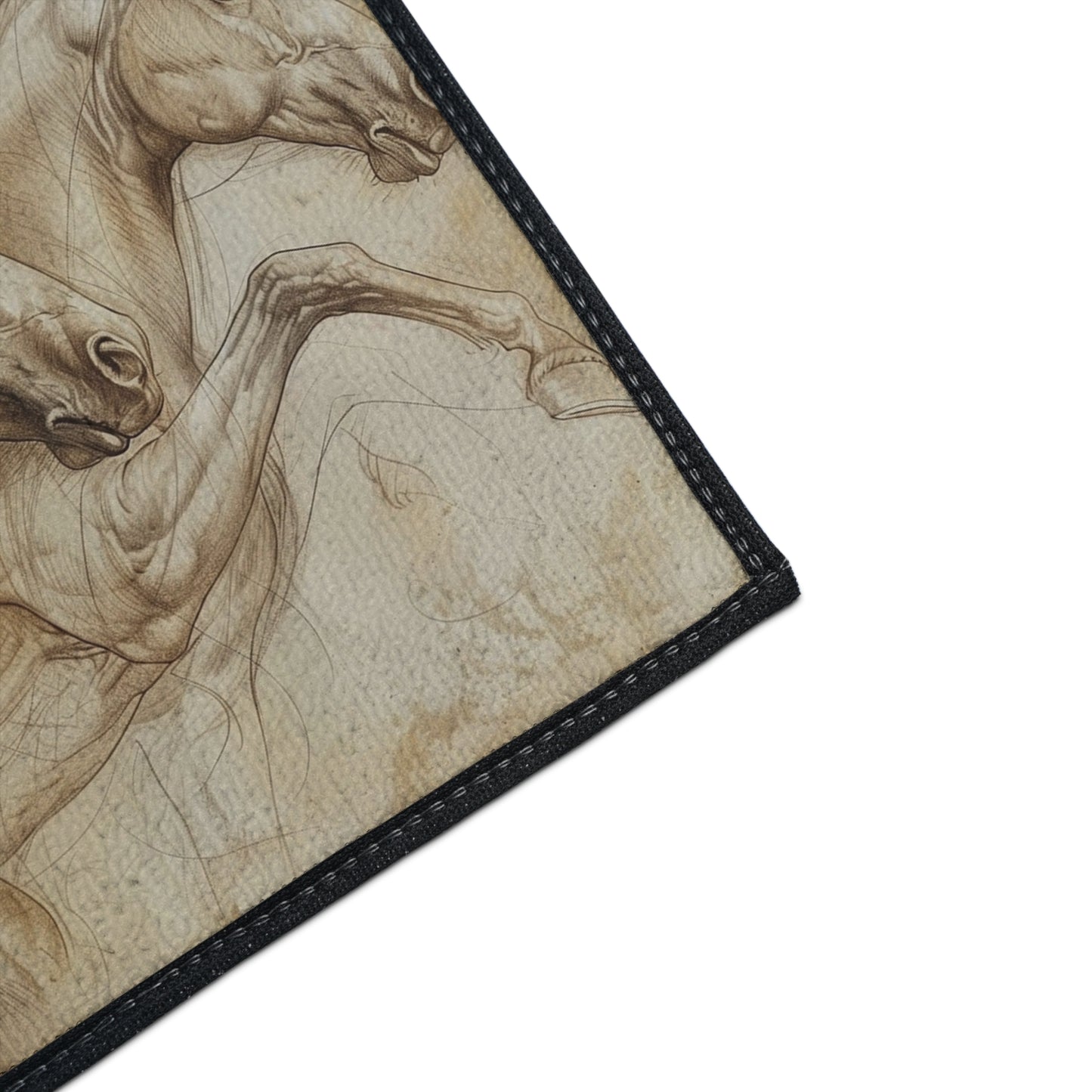 Galloping Horses Heavy Duty Floor Mat — Rustic Equestrian Rug for Entryway, Stable, Garage