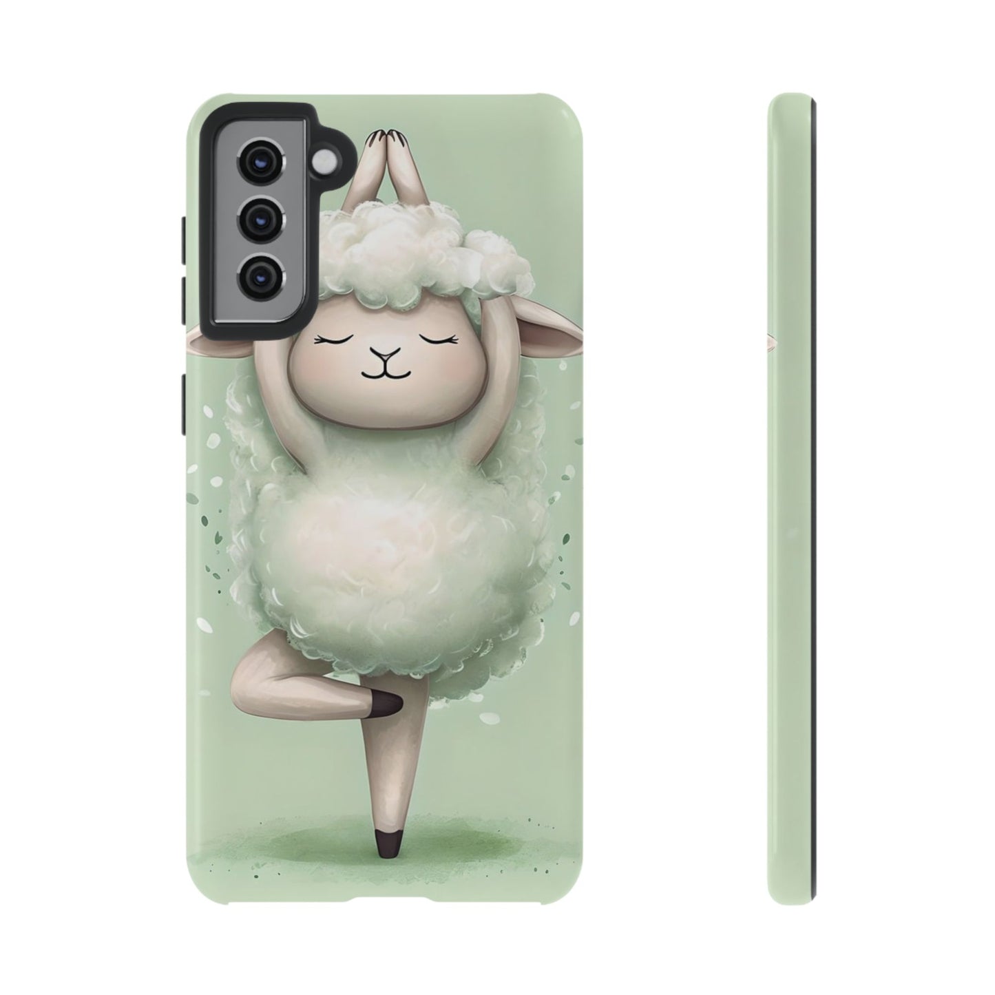 Cute Yoga Sheep Phone Case — Pastel Lamb Ballerina Protective Cover