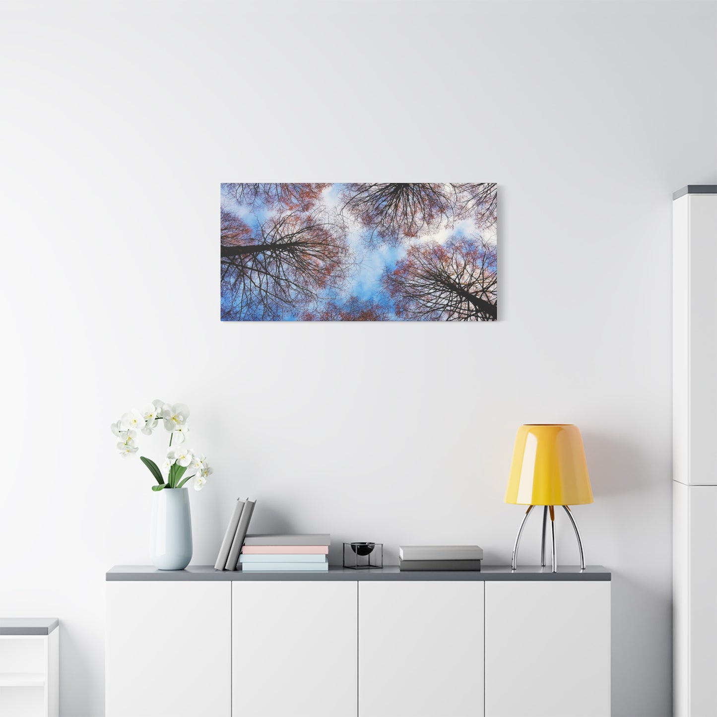 Canopy Sky Canvas Print — Winter Tree Tops Wall Art
