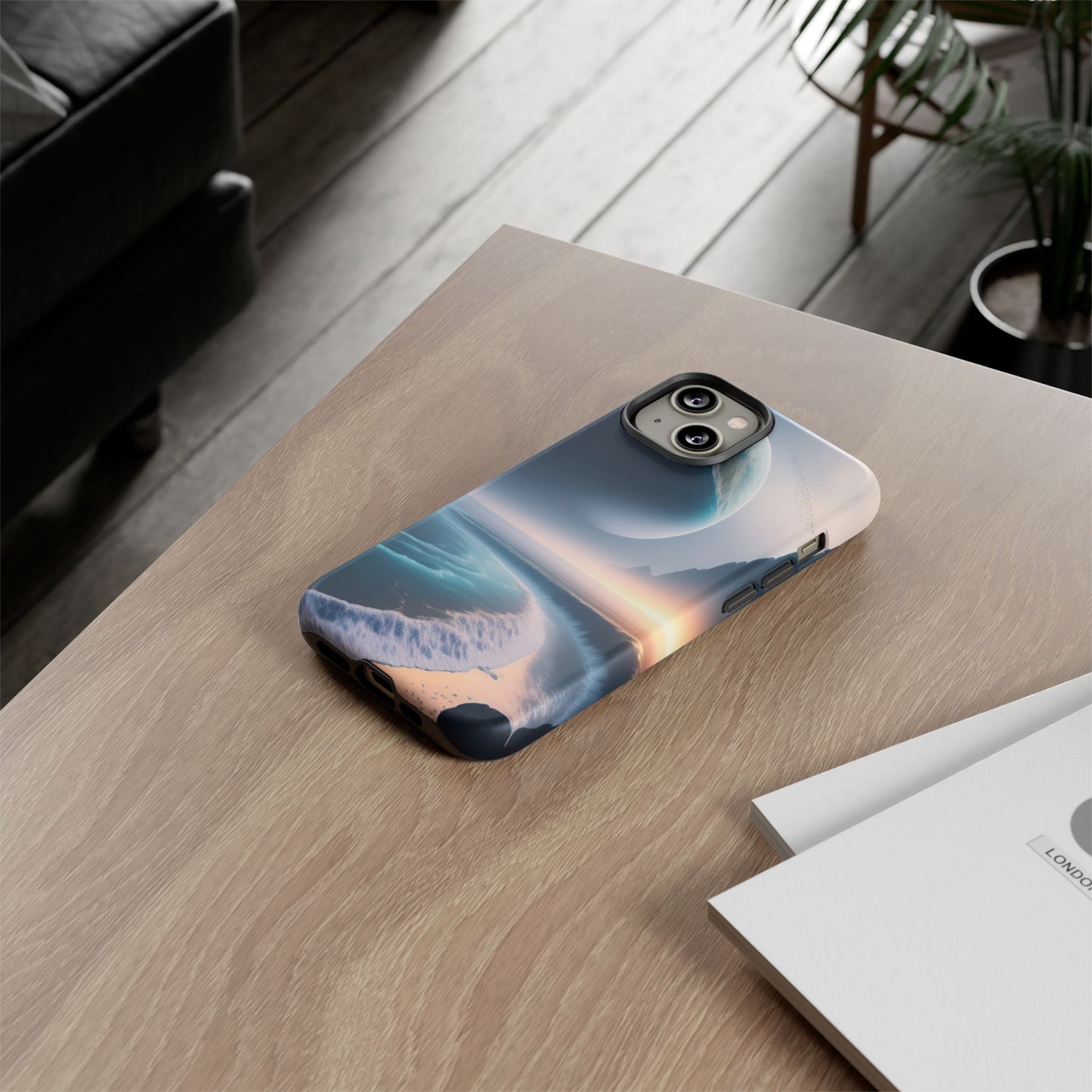Galaxy Ocean Phone Case — Surreal Planet Beach Tough Case