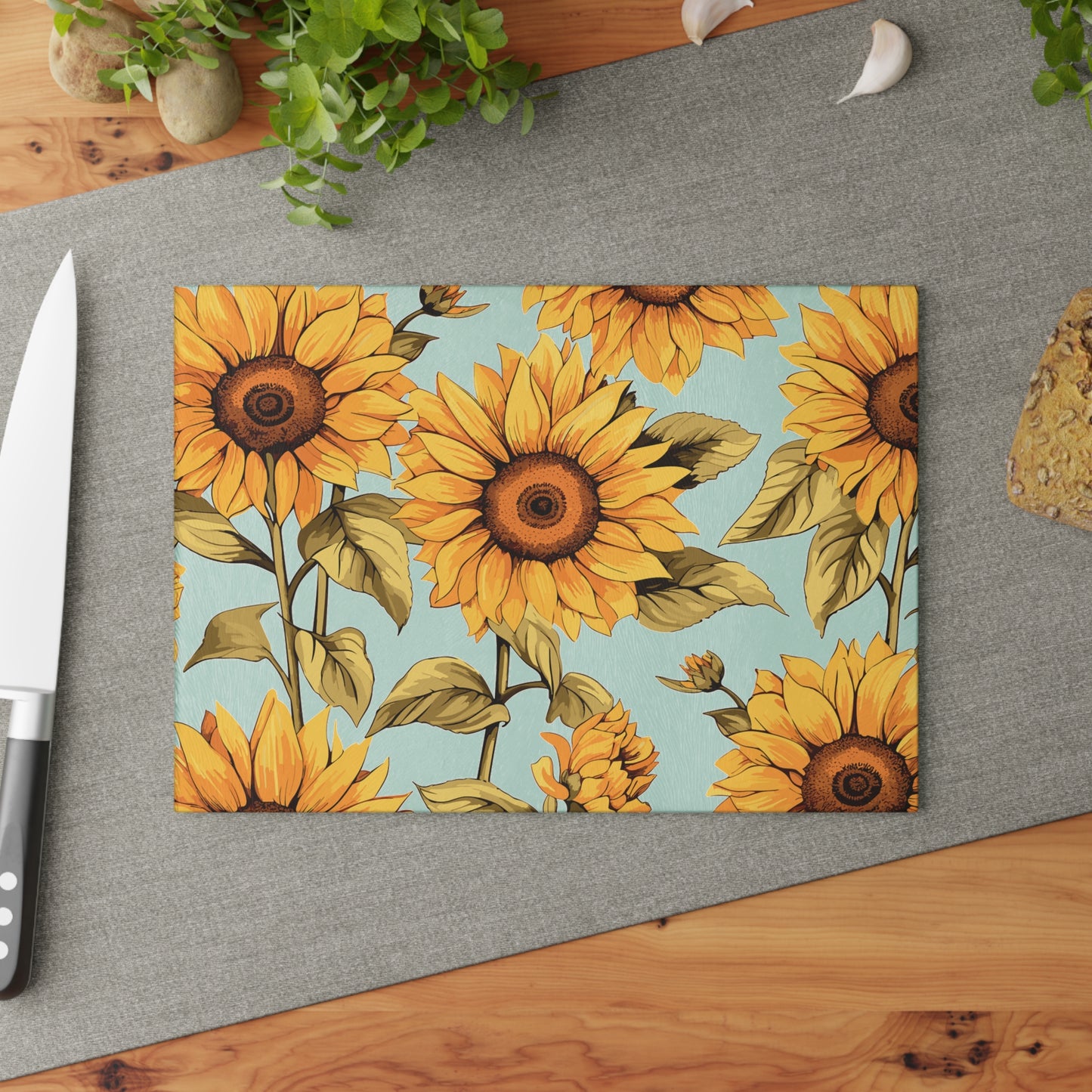 Sunflower Glass Cutting Board  Kitchen Decor