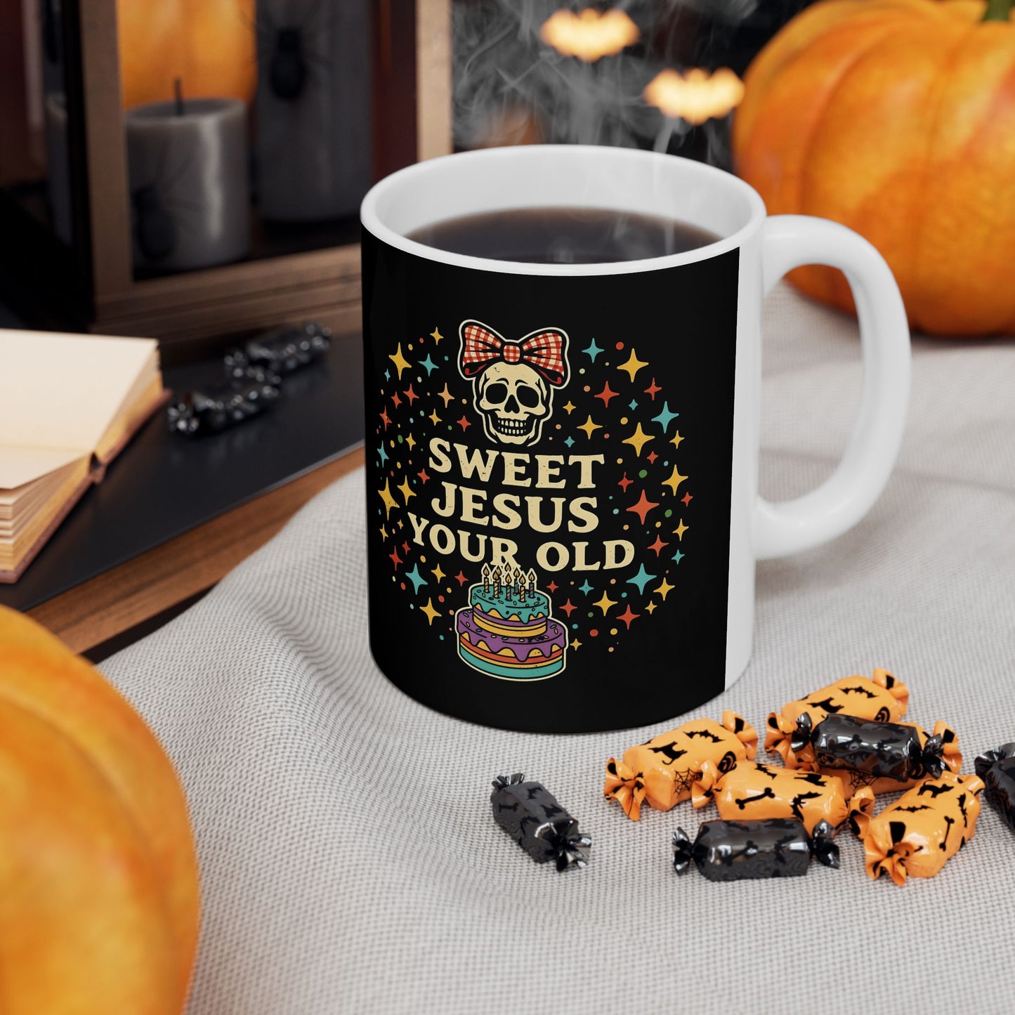 In This House We Swear Jesus Loves You Mug — Colorful Faith Coffee Cup (11oz & 15oz)