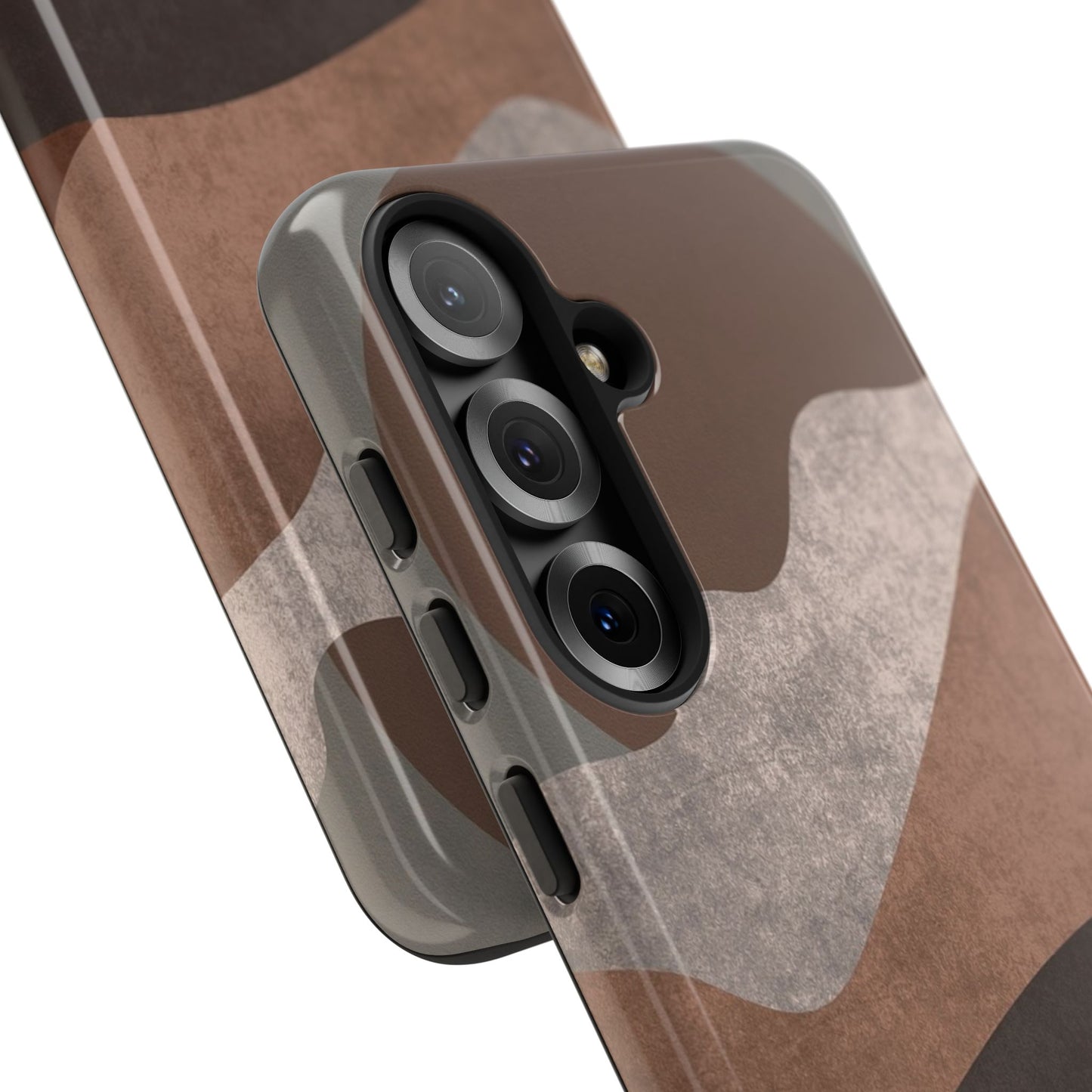 Abstract Earthtone Phone Case — Brown Layered Rugged Tough Case
