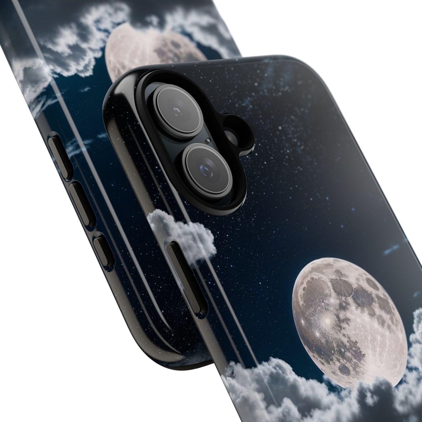 Moonlit Reflection Phone Case — Night Sky Moon & Clouds Tough Case