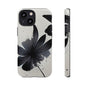 Monochrome Floral Tough Phone Case — Black Ink Flower Protective Cover