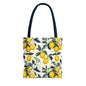 Lemon Blossom All-Over Print Tote Bag — Citrus Floral Market Bag